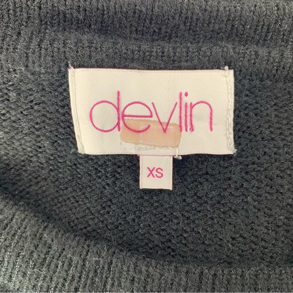 Devlin Black Twofer Layered Sweater Dress Long Sleeve Size XS - Picture 8 of 8